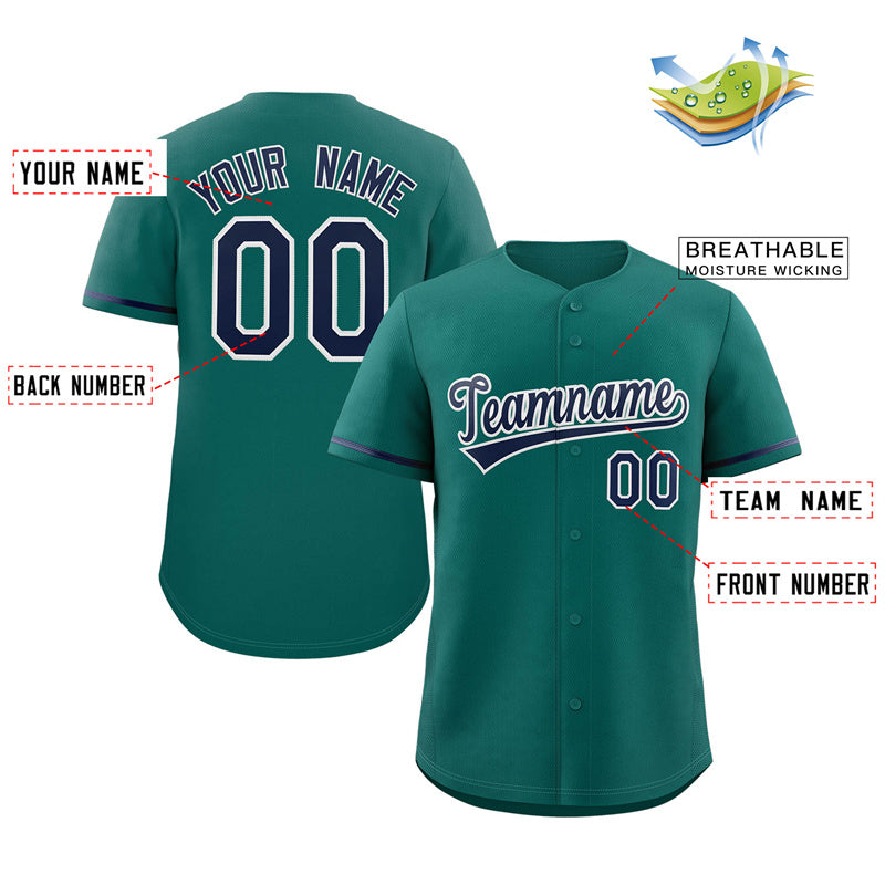 Custom Aqua Royal-White Solider Classic Style Authentic Baseball Jersey