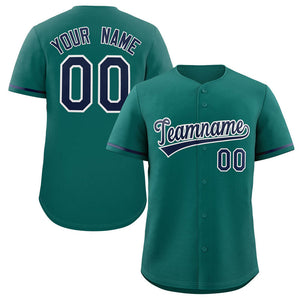 Custom Aqua Royal-White Solider Classic Style Authentic Baseball Jersey