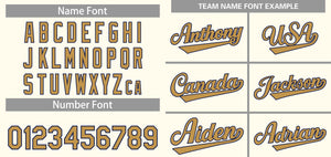 Custom Cream Old Gold-Black Classic Style Authentic Baseball Jersey