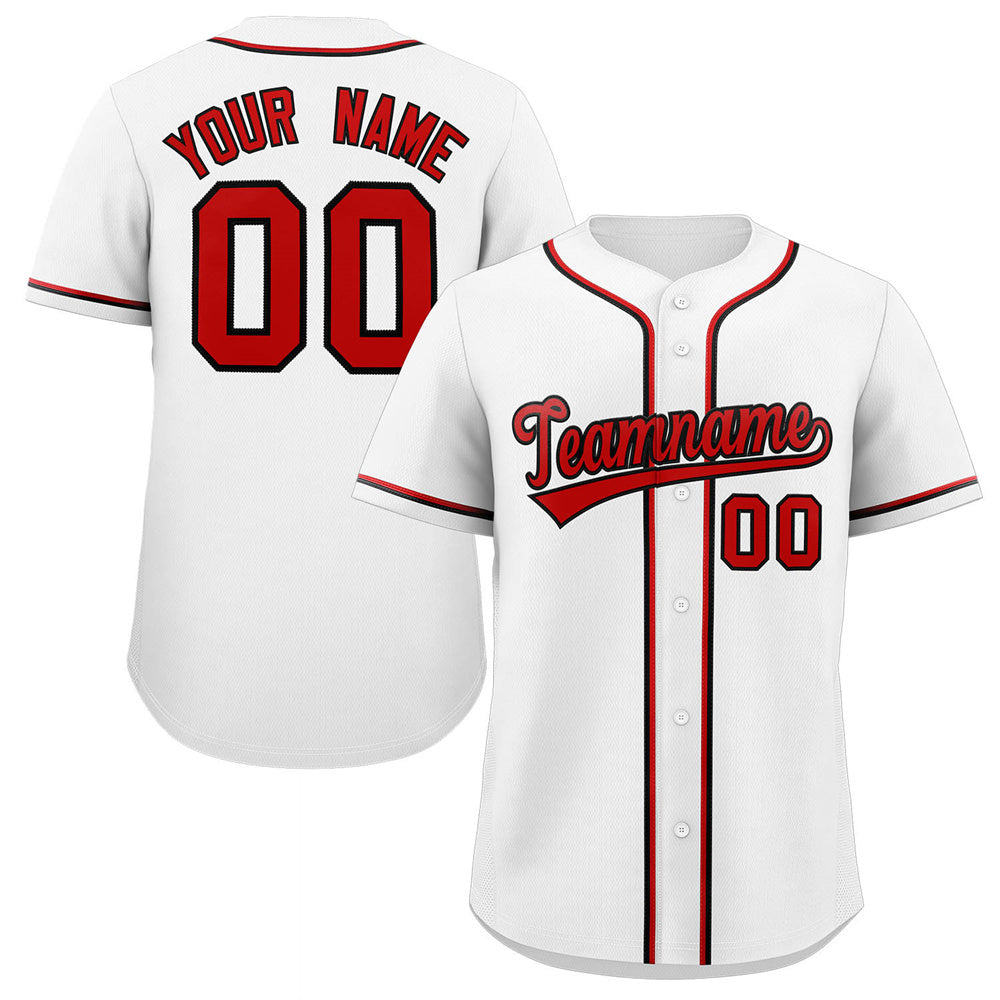Custom White Red-Black Classic Style Authentic Baseball Jersey – KXKSHOP
