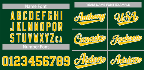 Custom Green Gold-White Classic Style Authentic Baseball Jersey