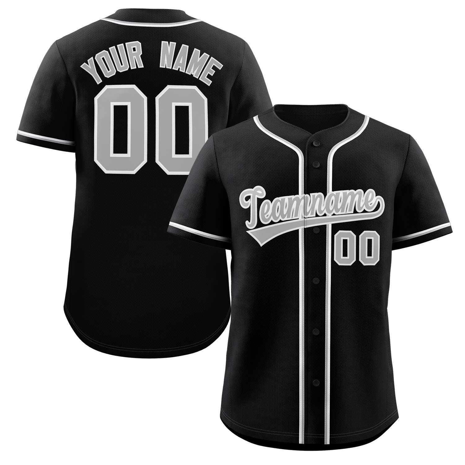 black and grey baseball jersey