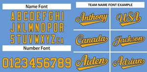 Custom Light Blue Yellow-White Classic Style Authentic Baseball Jersey