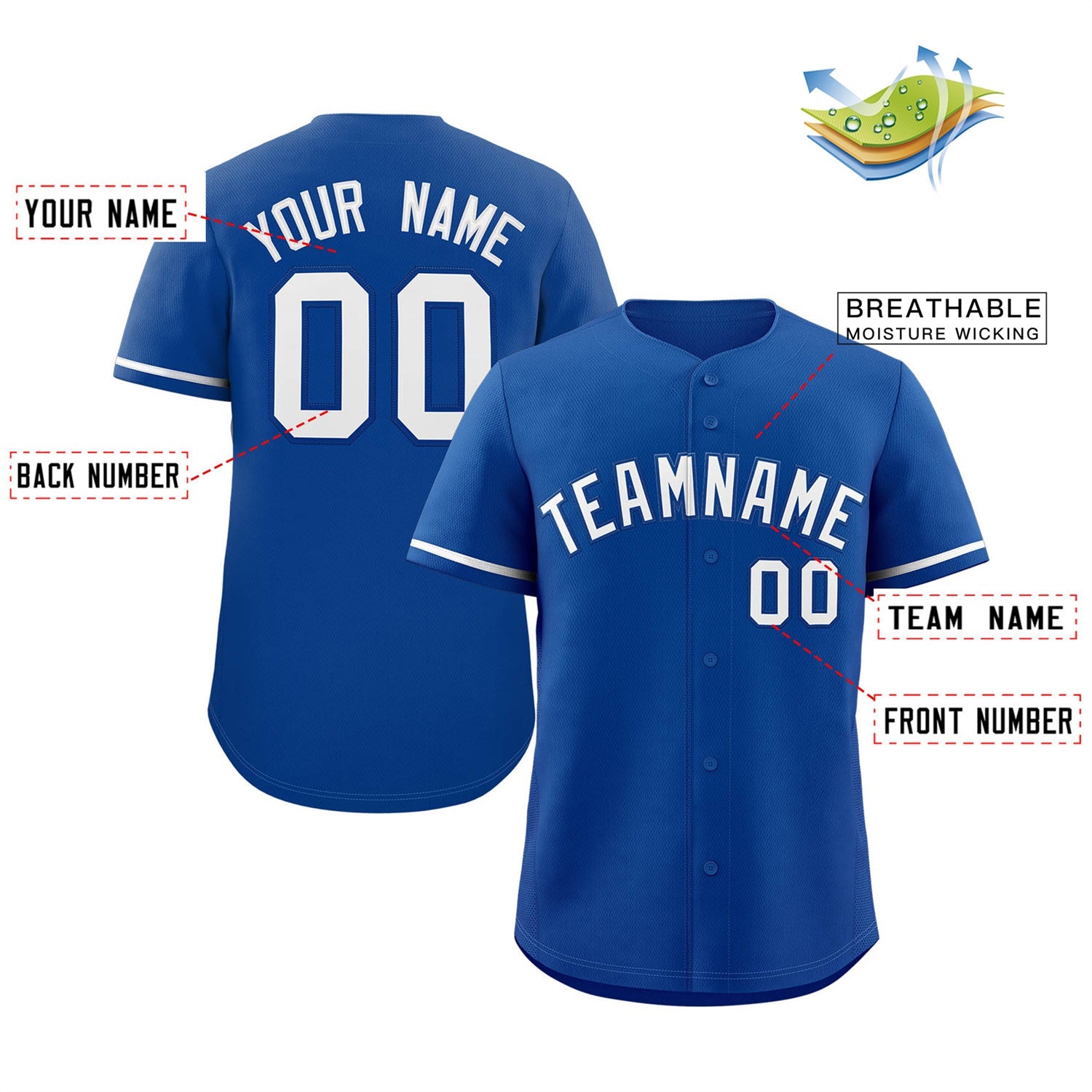 Custom Royal White Classic Style Authentic Baseball Jersey