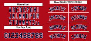 Custom Red Navy-White Classic Style Authentic Baseball Jersey