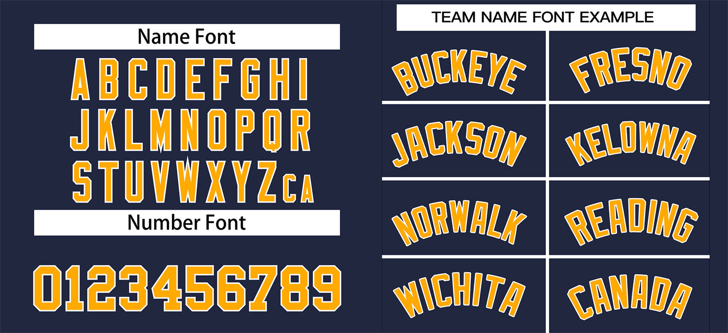 Custom Navy Yellow-White Classic Style Authentic Baseball Jersey