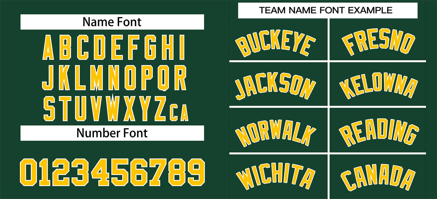 Custom Green Gold-White Classic Style Authentic Baseball Jersey