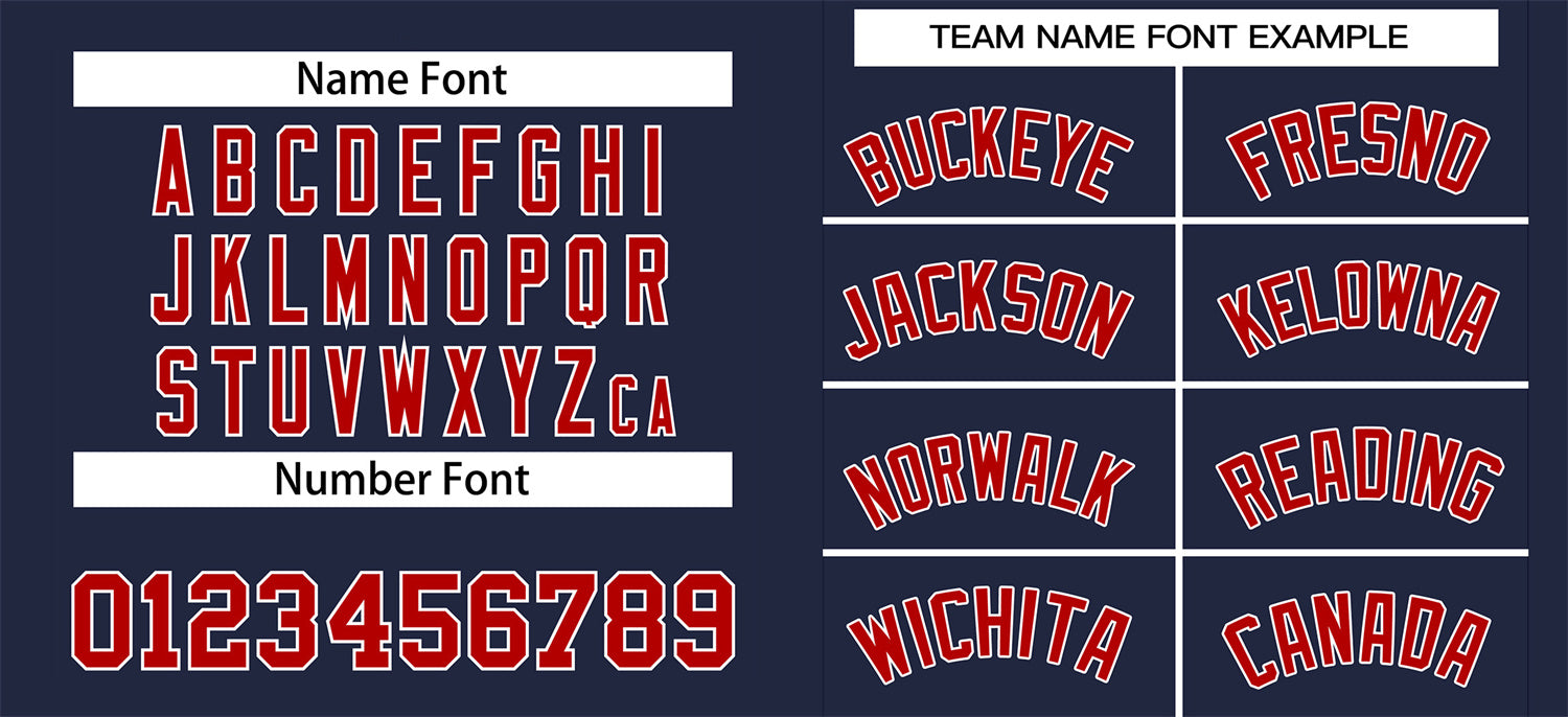 Custom Navy Red-White Classic Style Authentic Baseball Jersey