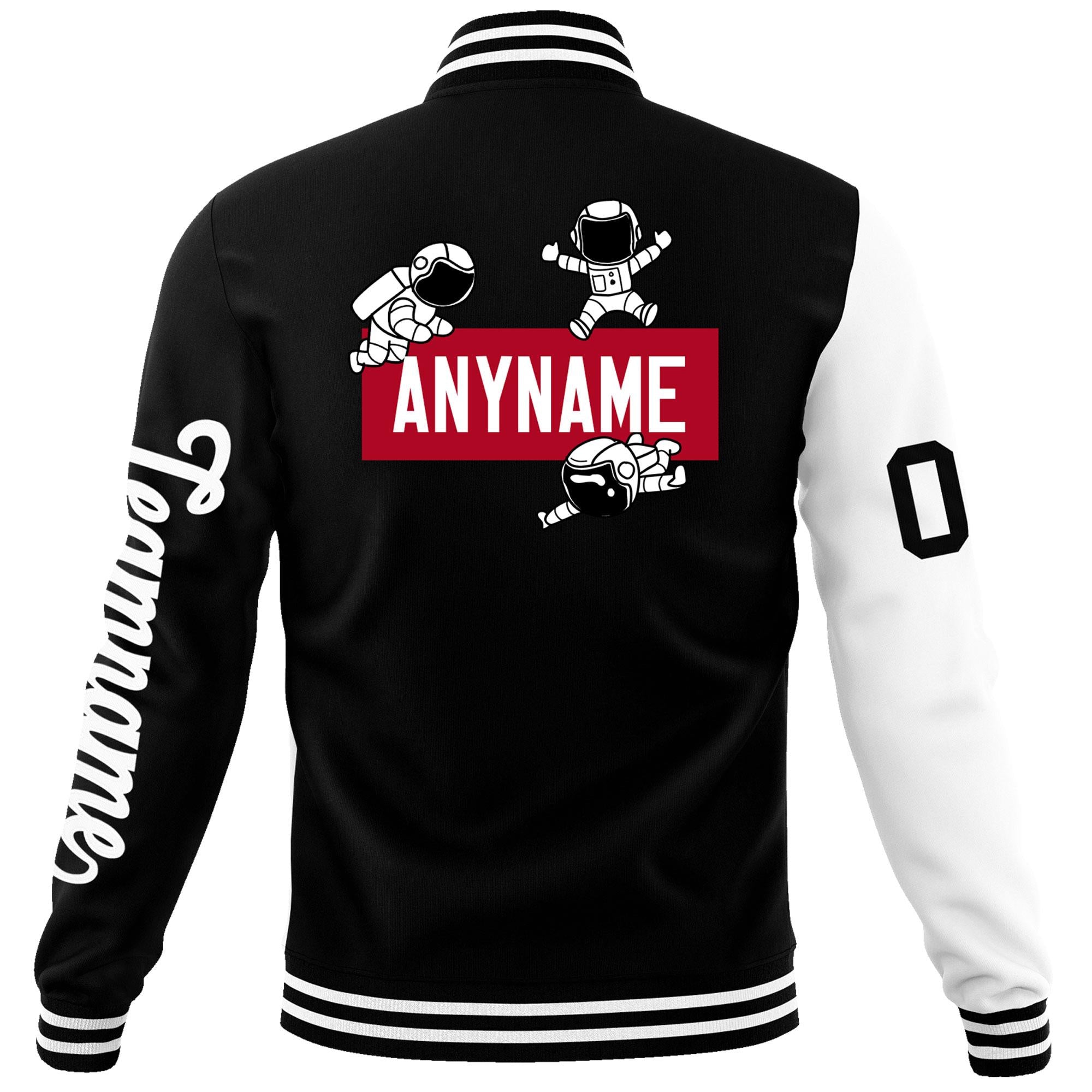 Custom Black White Two Tone Split Fashion Varsity Letterman Jacket with Raglan Sleeves