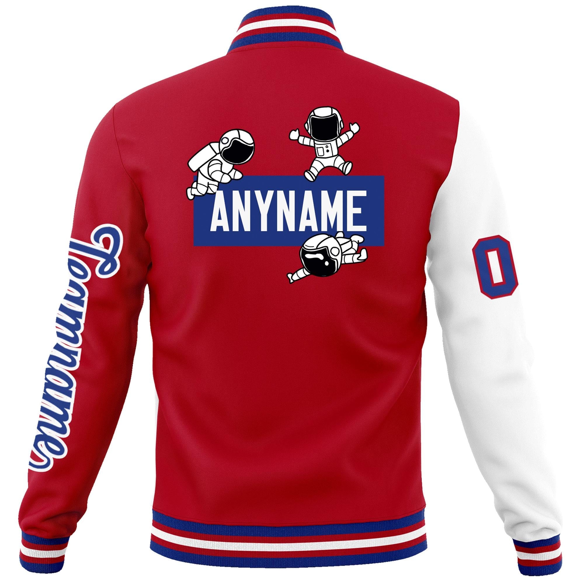 Custom Red White Two Tone Split Fashion Varsity Letterman Jacket with Raglan Sleeves