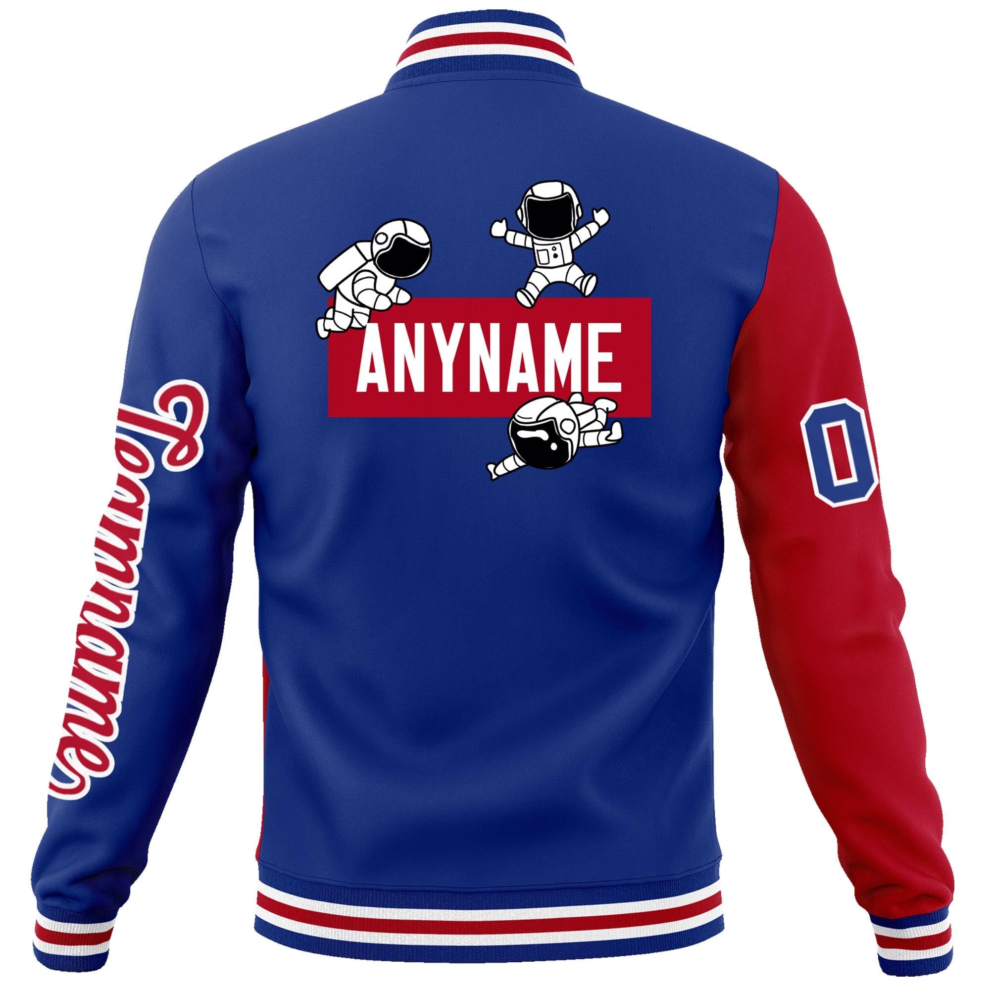 Custom Royal Red Two Tone Split Fashion Varsity Letterman Jacket with Raglan Sleeves