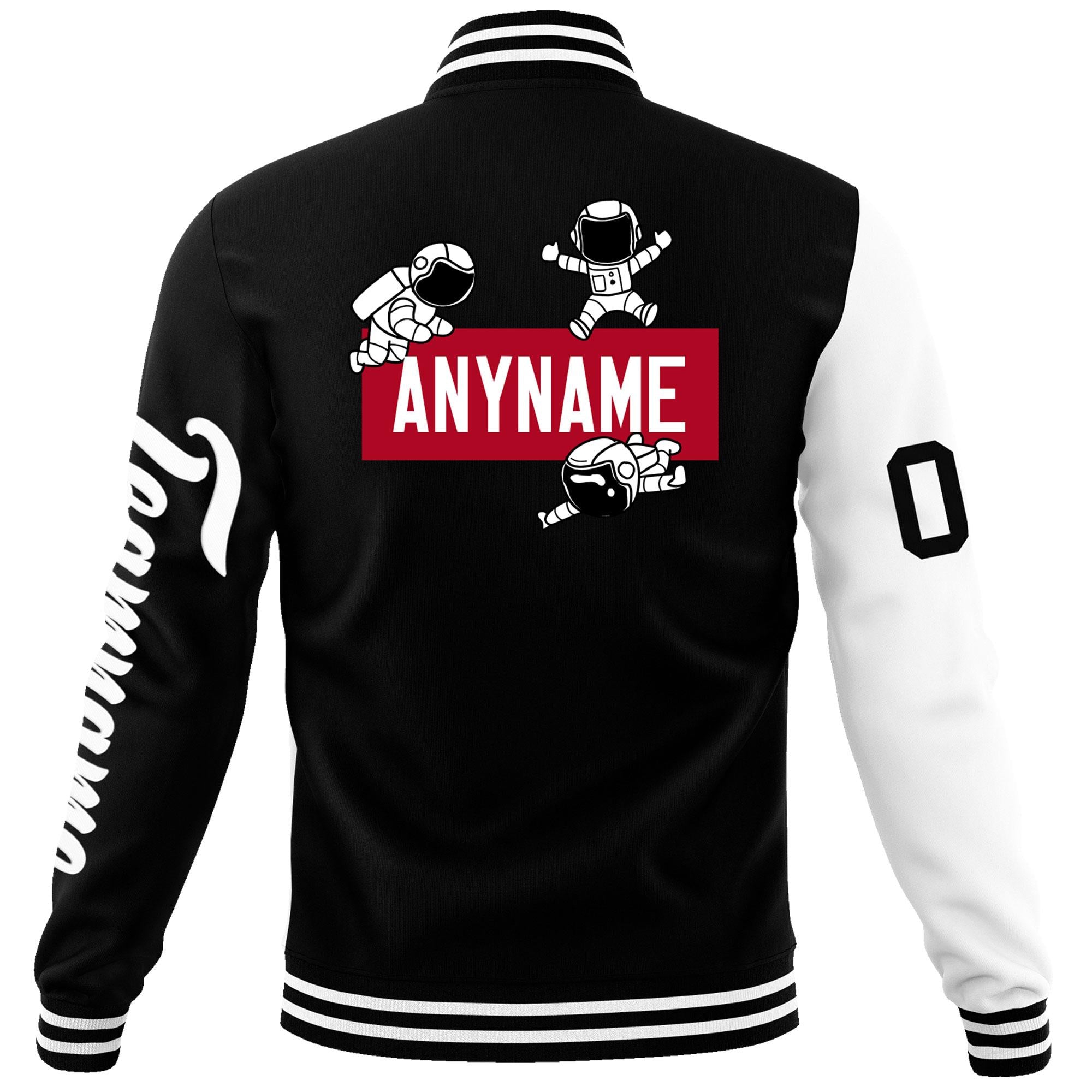 Custom Black White Two Tone Split Fashion Varsity Letterman Jacket with Raglan Sleeves