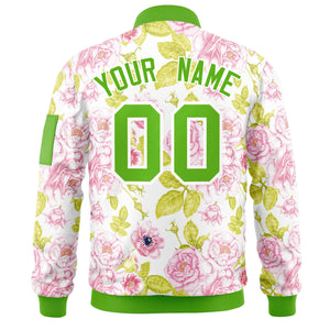 Custom Green Varsity Full-Zip Hawaii Letterman Bomber Jacket