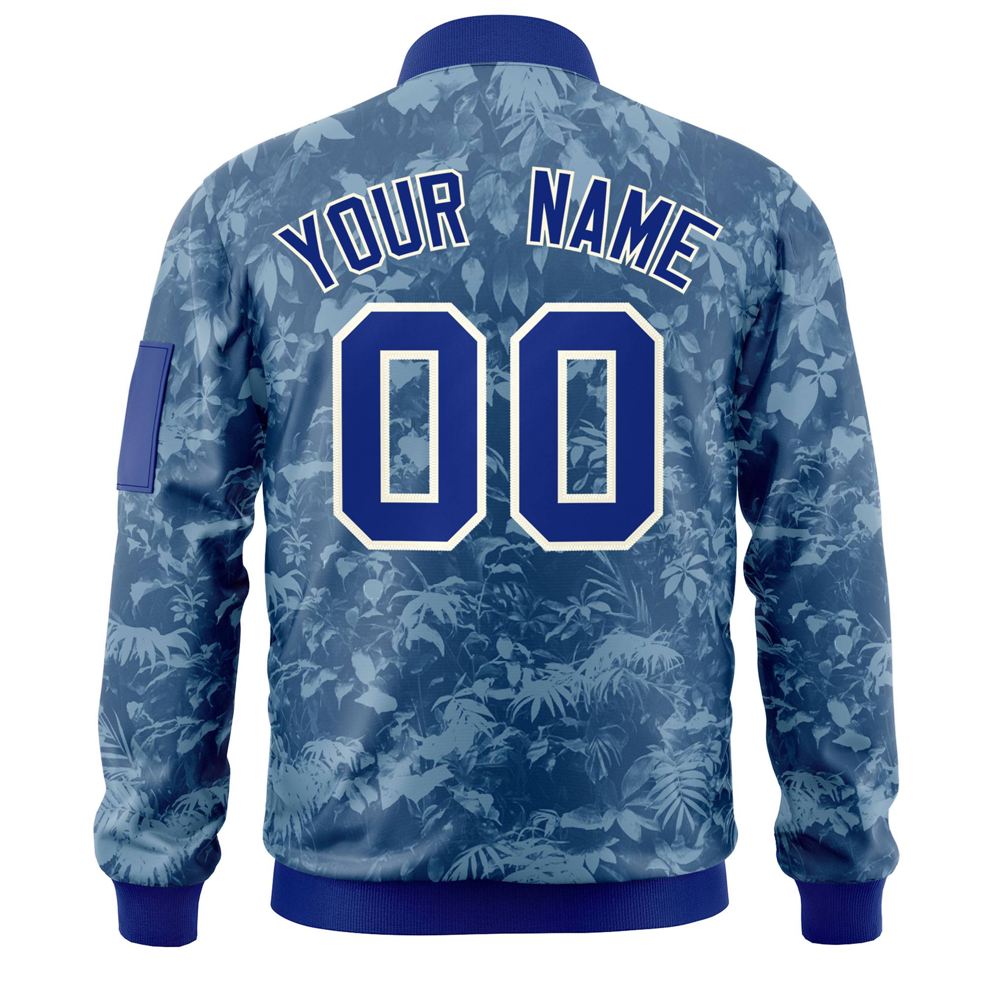 Custom Royal Varsity Full-Zip Hawaii Letterman Bomber Jacket