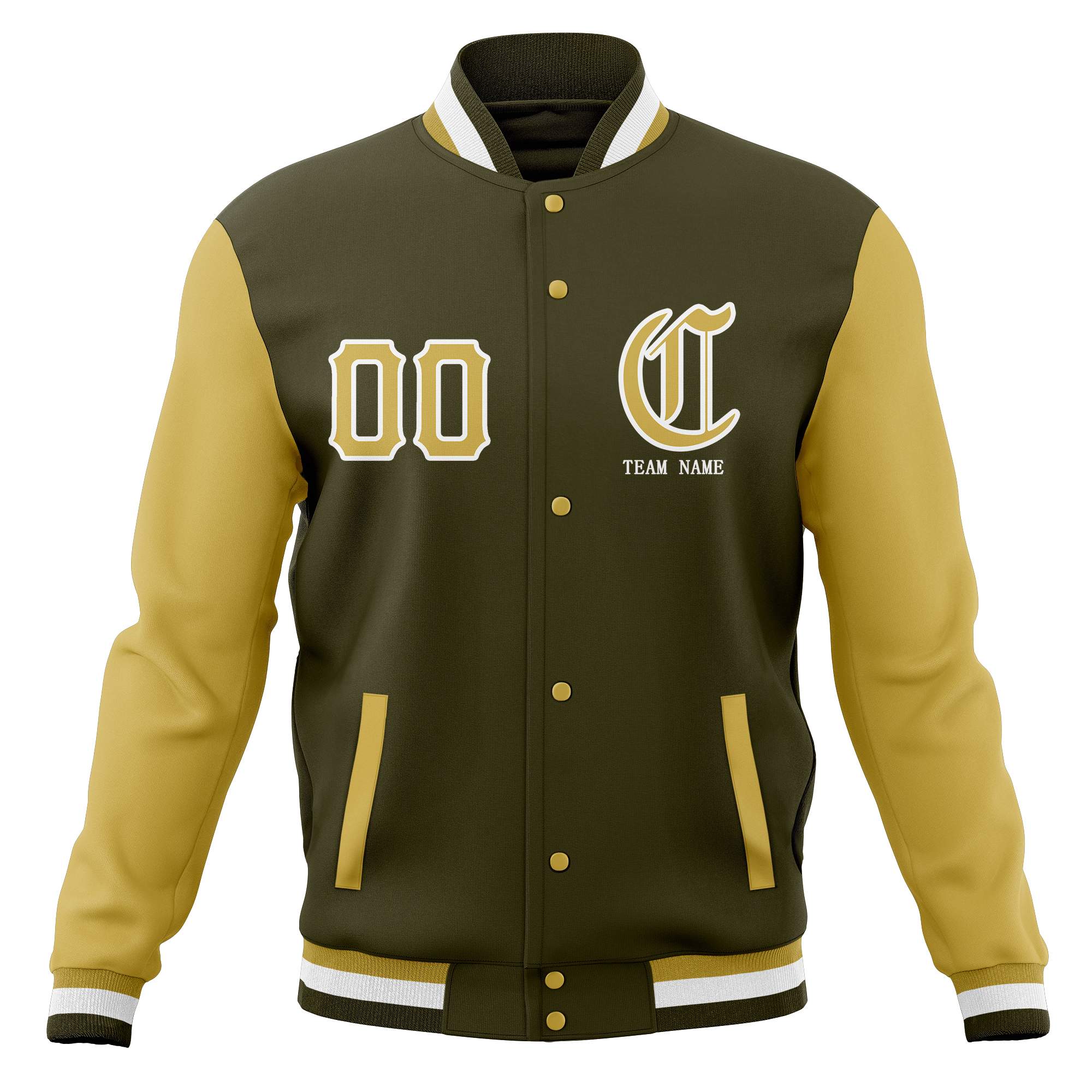 Custom Full-Snap Varsity Letterman Baseball Jackets Personalized Coats Stitched Name Number