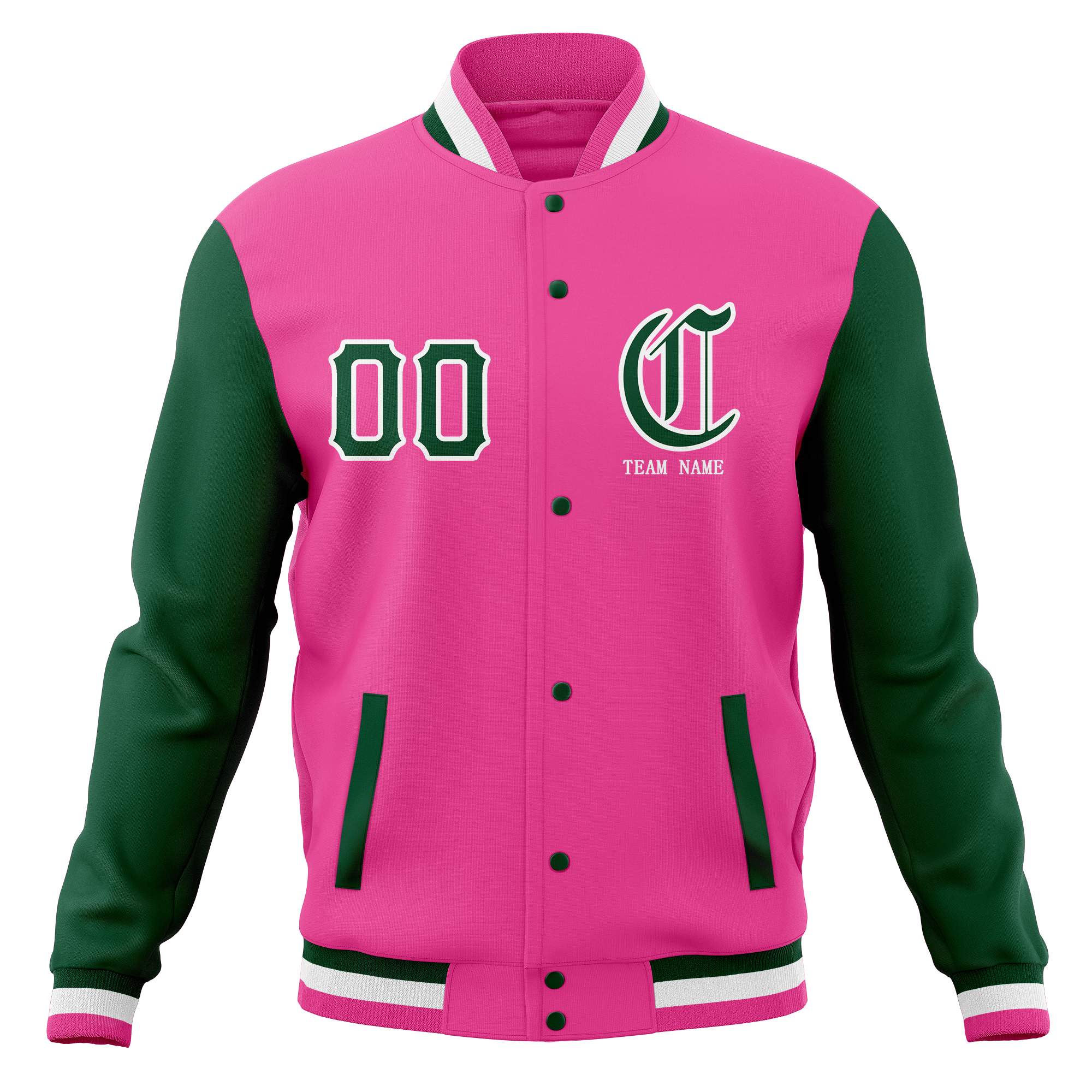 Custom Full-Snap Varsity Letterman Baseball Jackets Personalized Coats Stitched Name Number