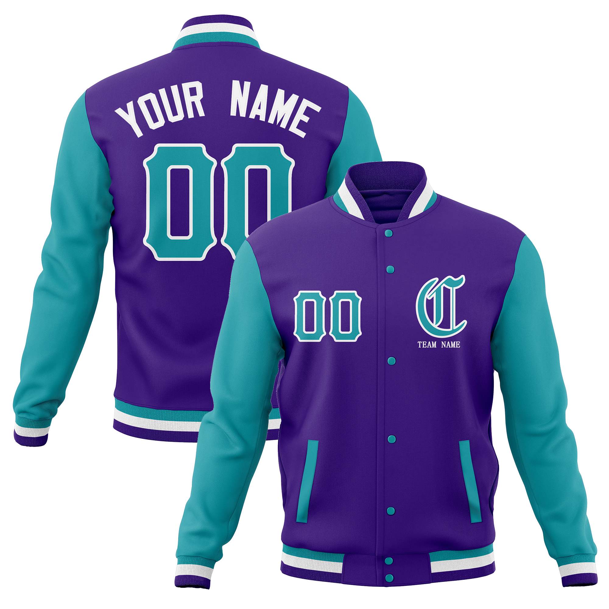 Custom Cotton Blend Full-Snap Varsity Baseball Jackets Personalized Coats