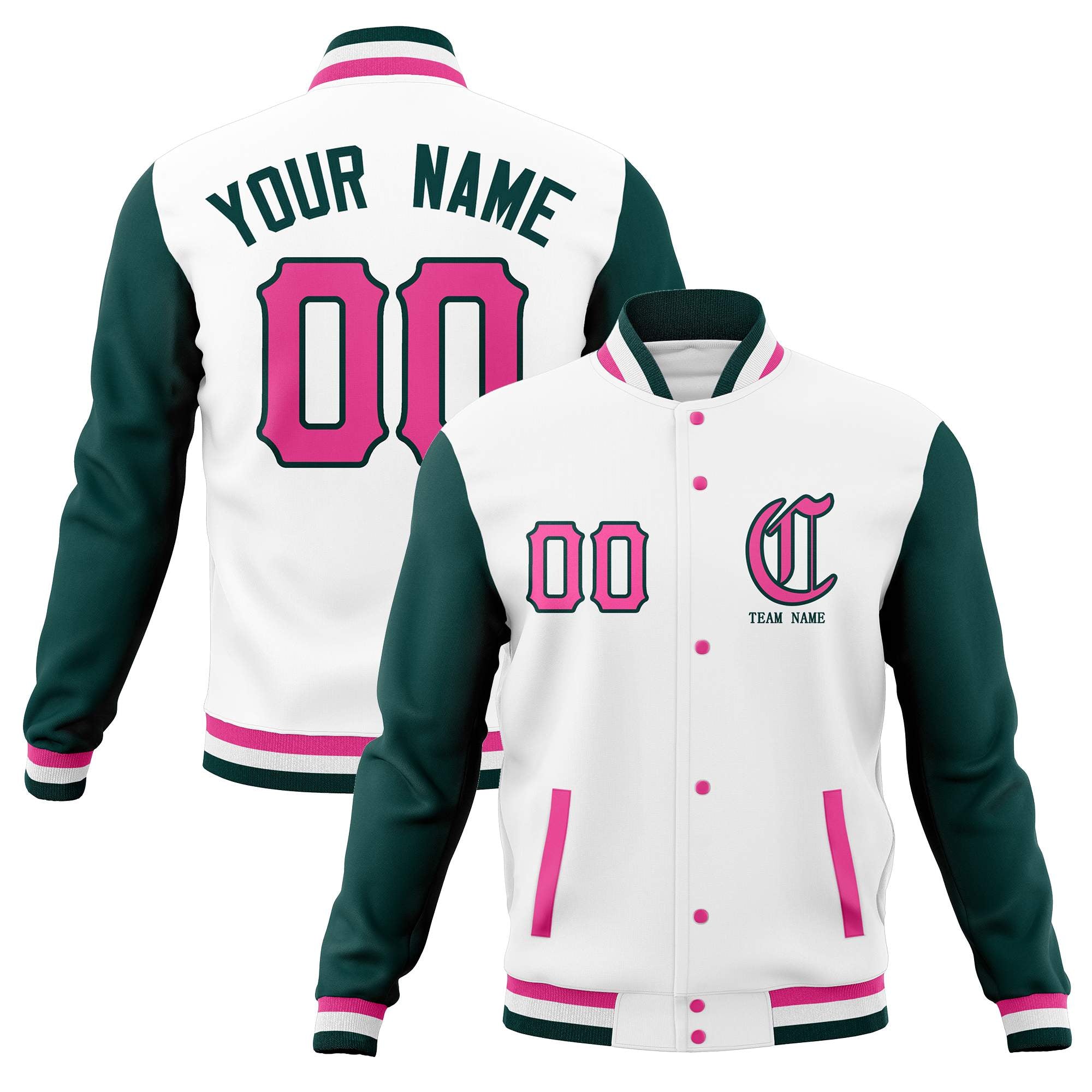 Custom Cotton Blend Full-Snap Varsity Baseball Jackets Personalized Coats