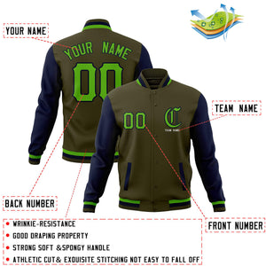 Custom Full-Snap Varsity Letterman Baseball Jackets Personalized Cotton Blend Coats