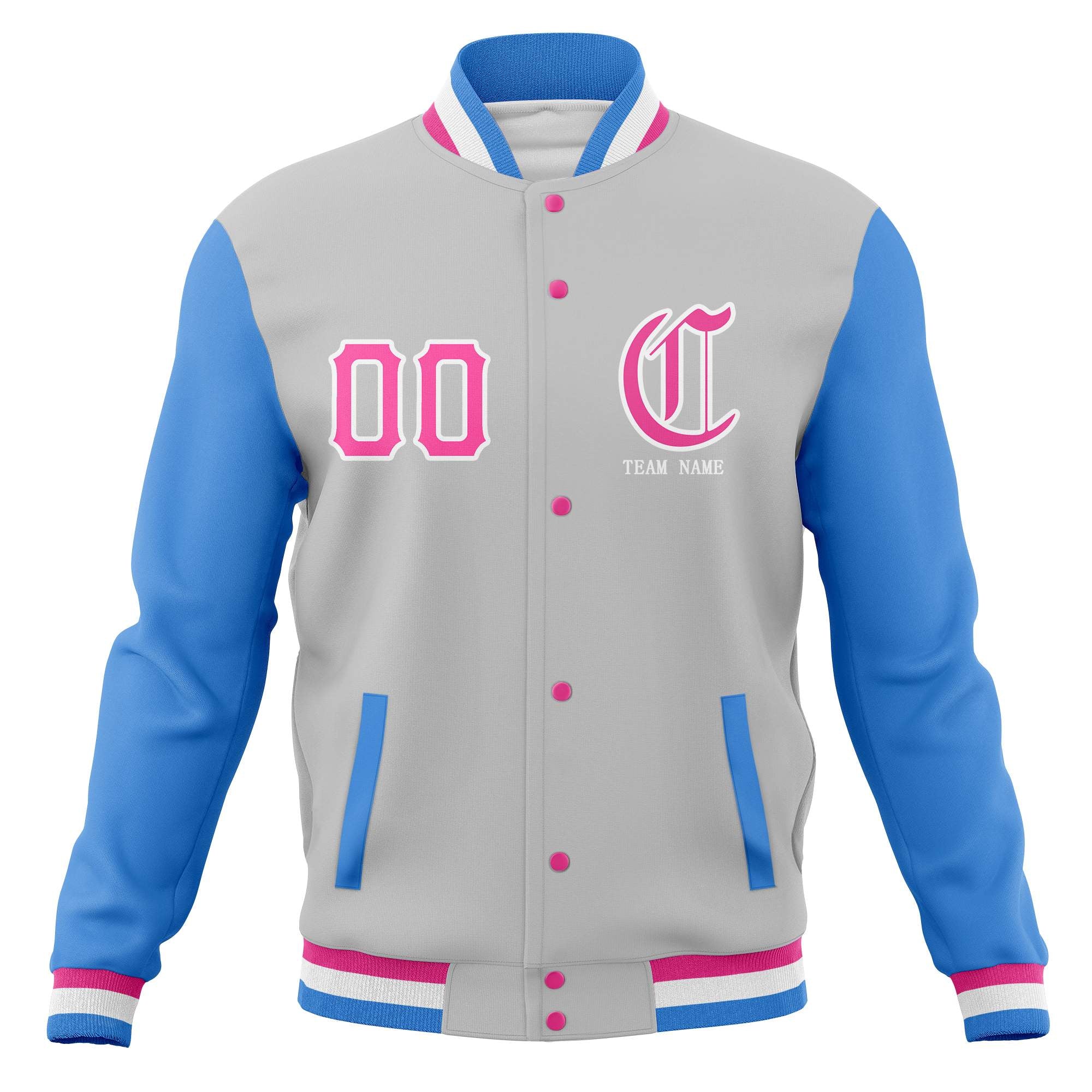 Custom Full-Snap Varsity Bomber Baseball Jackets Personalized Coats Stitched Name Number