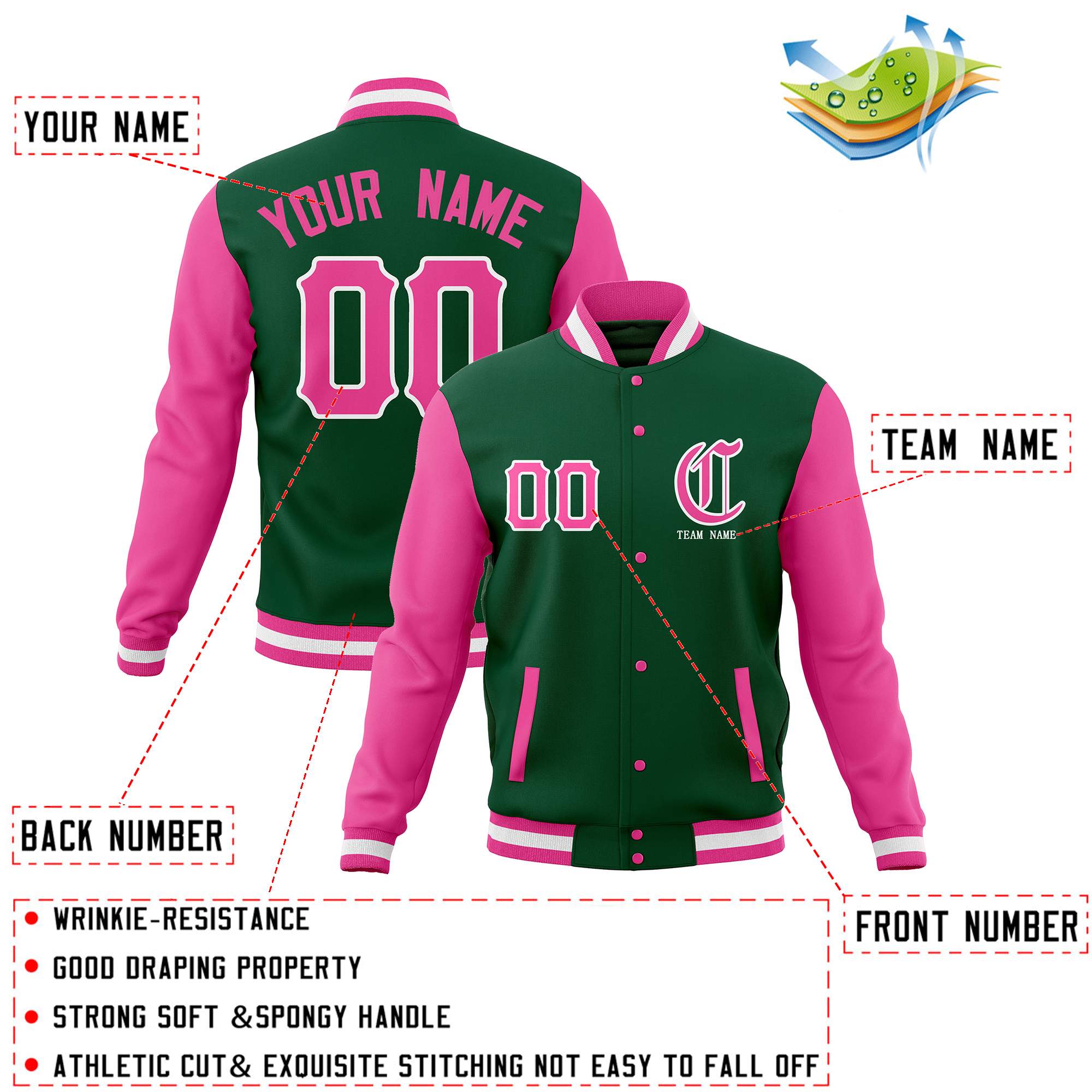 Custom Cotton Blend Full-Snap Varsity Baseball Jackets Personalized Coats