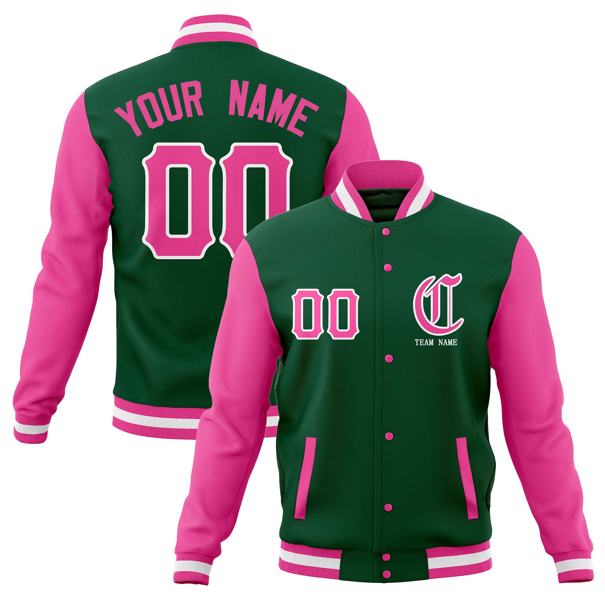 Custom Cotton Blend Full-Snap Varsity Baseball Jackets Personalized Coats