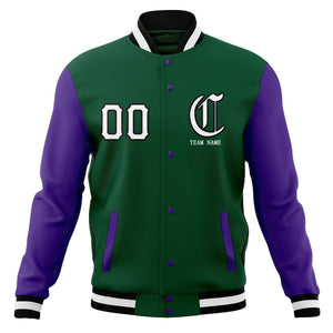 Custom Full-Snap Varsity Bomber Baseball Jackets Personalized Coats Stitched Name Number