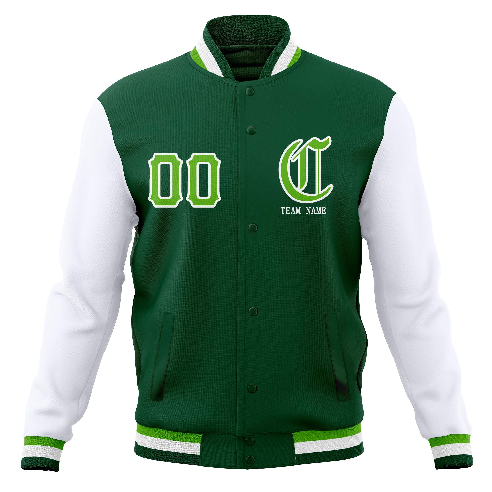 Custom Full-Snap Varsity Bomber Baseball Jackets Stitched Name Number