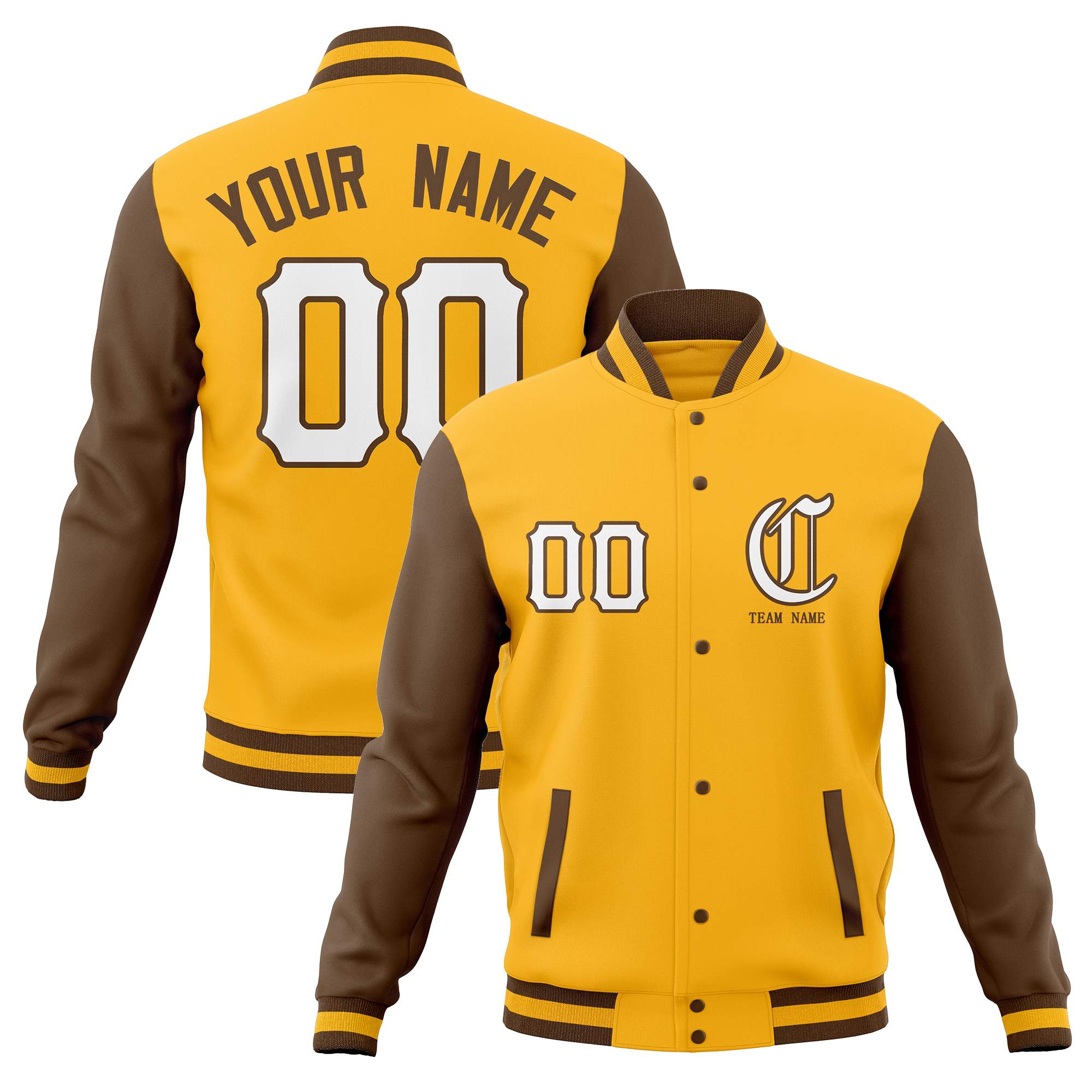 Custom Cotton Blend Full-Snap Varsity Baseball Jackets Personalized Coats