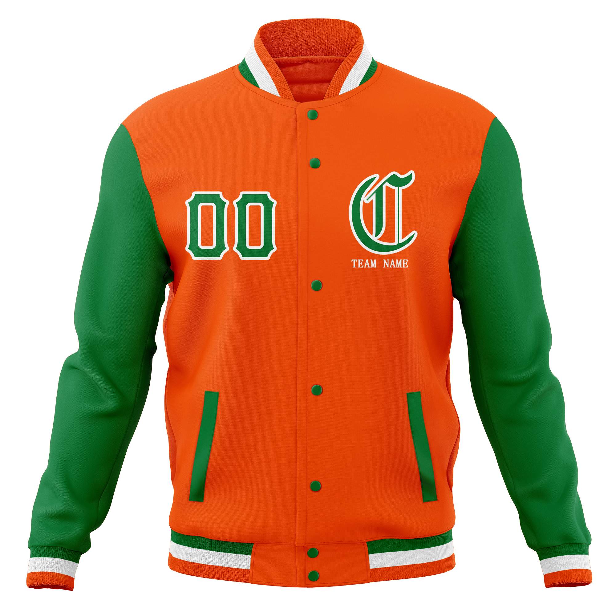 Custom Full-Snap Varsity Letterman Baseball Jackets Personalized Coats Stitched Name Number