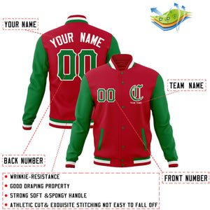 Custom Full-Snap Varsity Bomber Baseball Jackets Personalized Coats Stitched Name Number