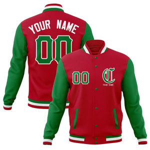 Custom Full-Snap Varsity Bomber Baseball Jackets Personalized Coats Stitched Name Number