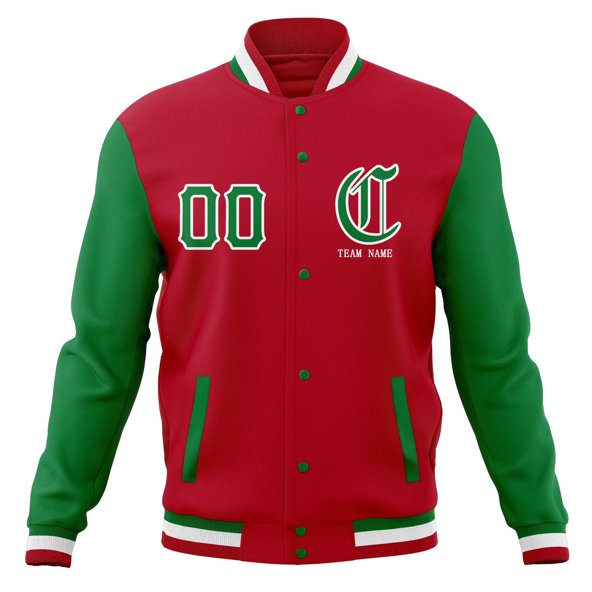 Custom Full-Snap Varsity Bomber Baseball Jackets Personalized Coats Stitched Name Number