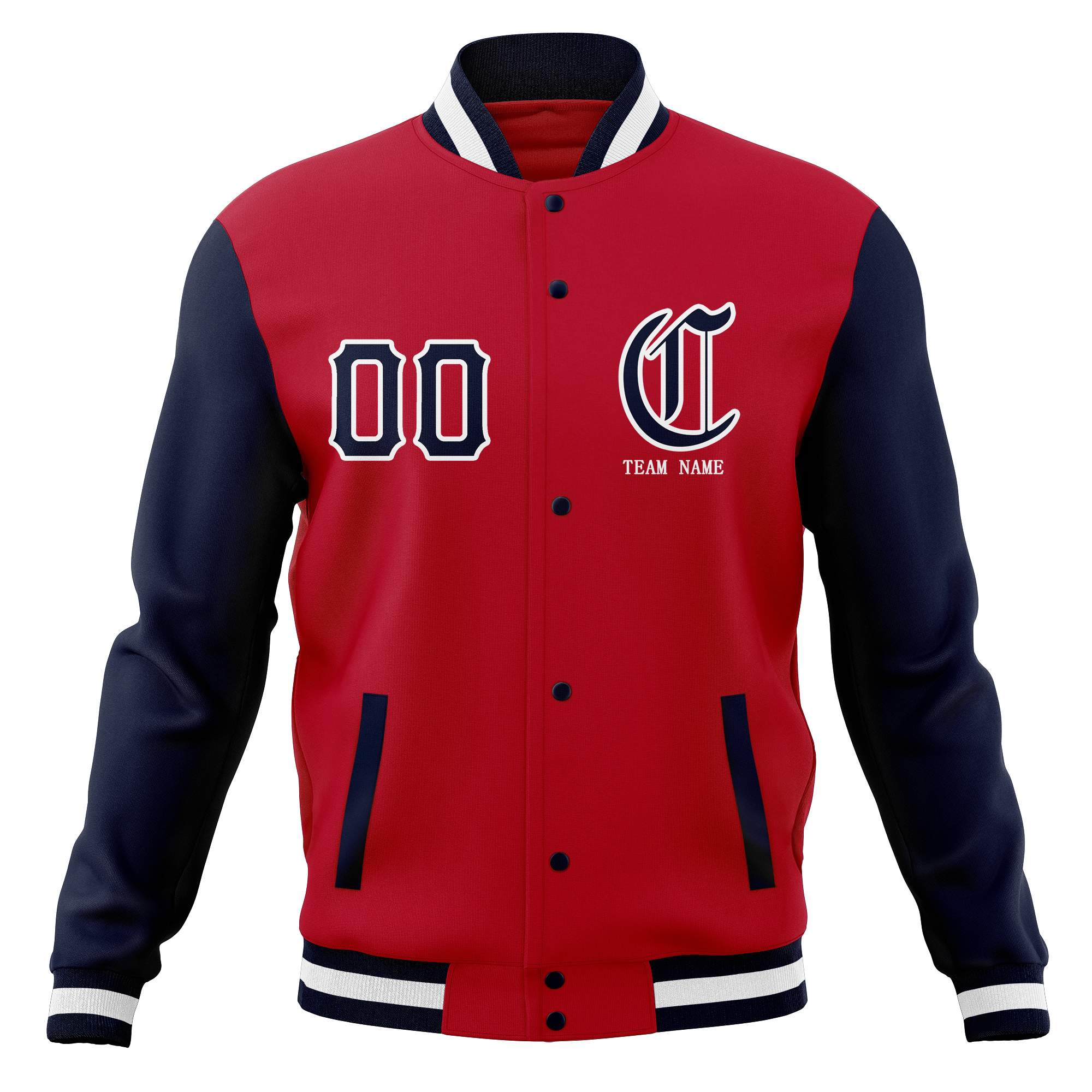 Custom Cotton Blend Full-Snap Varsity Baseball Jackets Personalized Coats