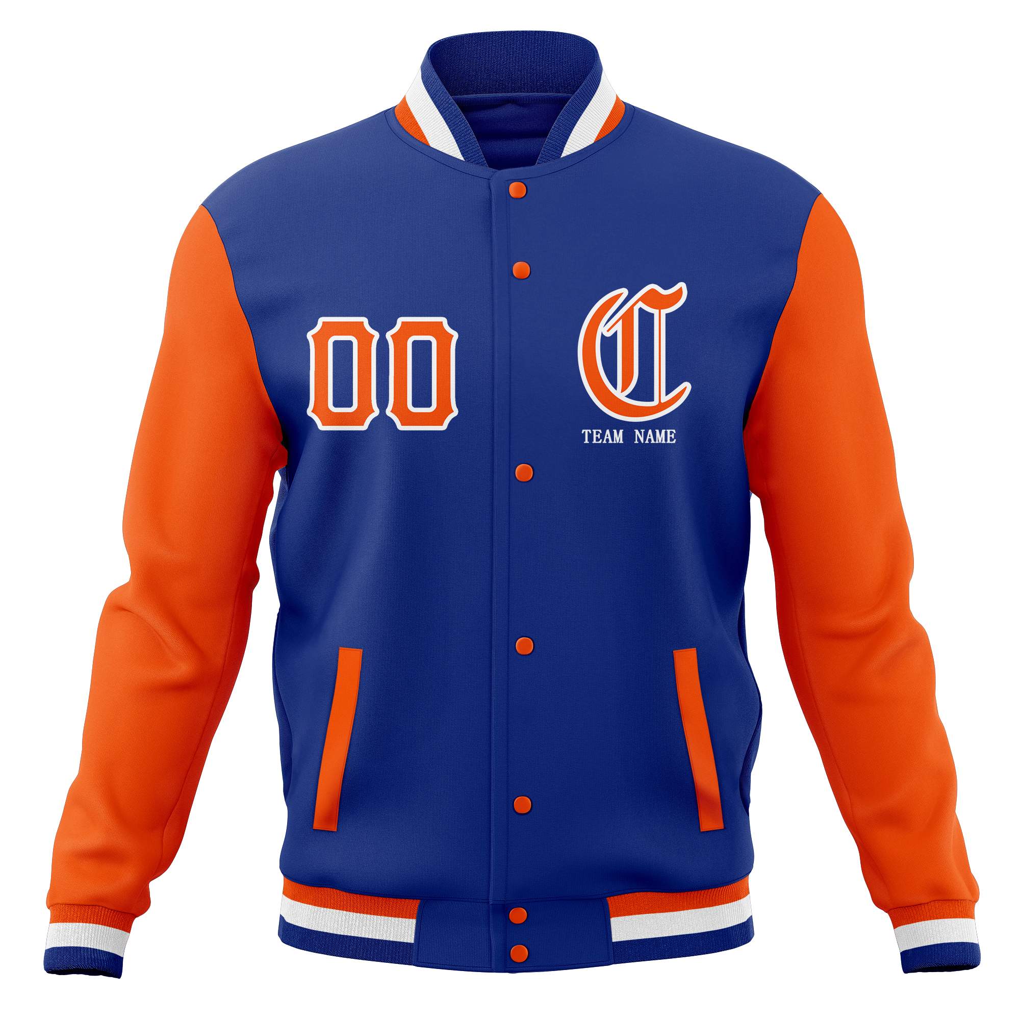 Custom Full-Snap Varsity Letterman Baseball Jackets Personalized Coats Stitched Name Number