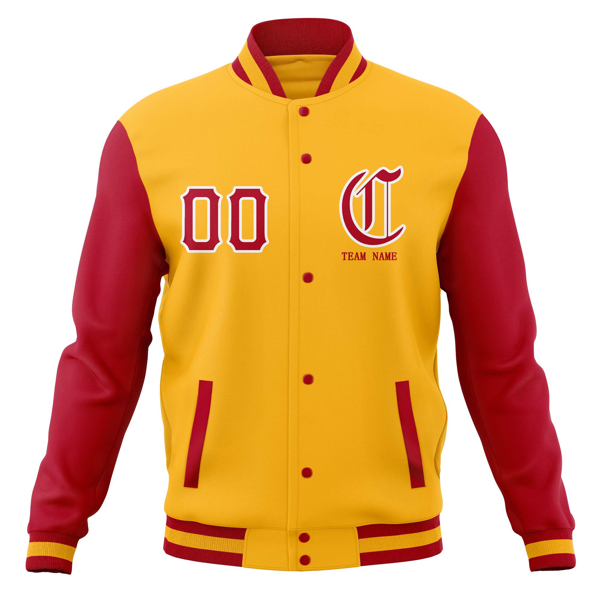 Custom Full-Snap Varsity Bomber Baseball Jackets Personalized Coats Stitched Name Number