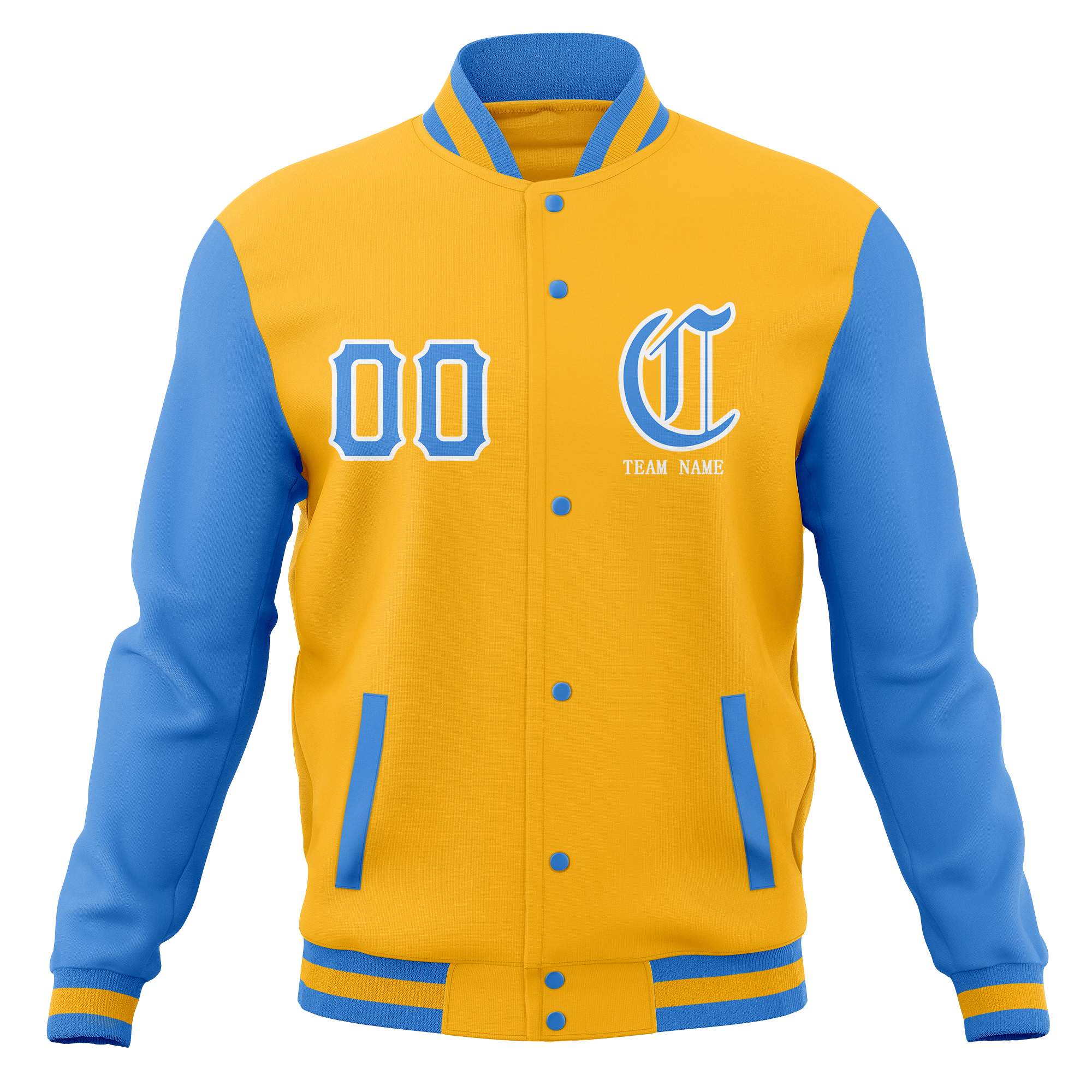 Custom Full-Snap Varsity Letterman Baseball Jackets Personalized Coats Stitched Name Number