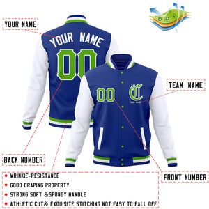 Custom Full-Snap Varsity Letterman Baseball Jackets Personalized Cotton Blend Coats