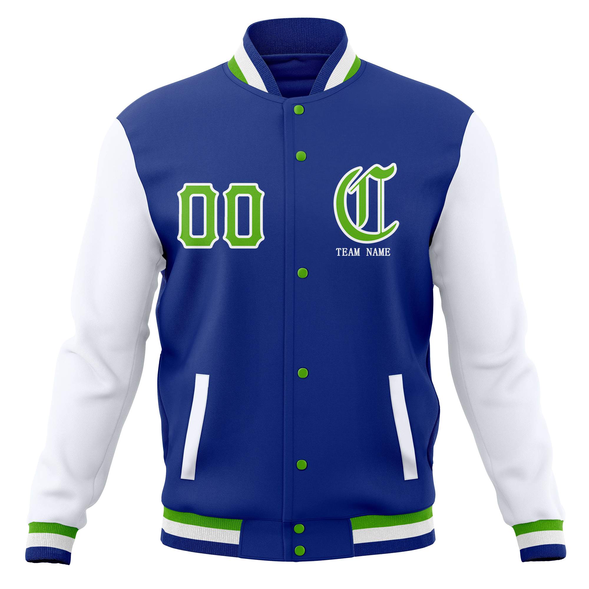 Custom Full-Snap Varsity Letterman Baseball Jackets Personalized Cotton Blend Coats