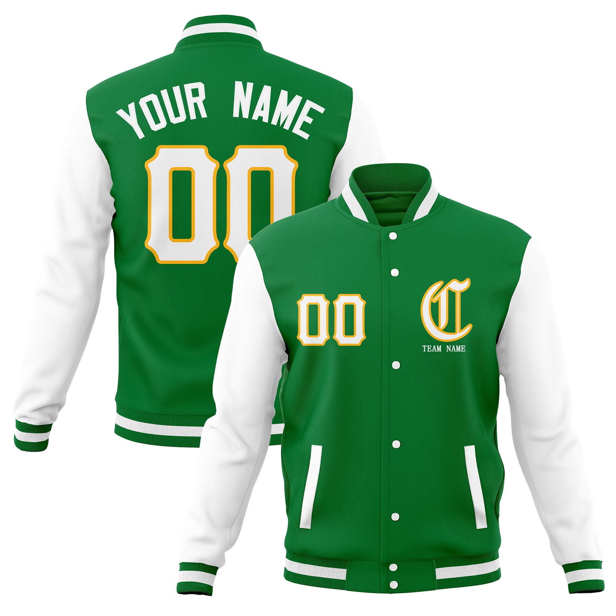 Custom Full-Snap Varsity Bomber Baseball Jackets Personalized Coats