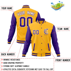 Custom Full-Snap Varsity Bomber Baseball Jackets Personalized Coats Stitched Name Number