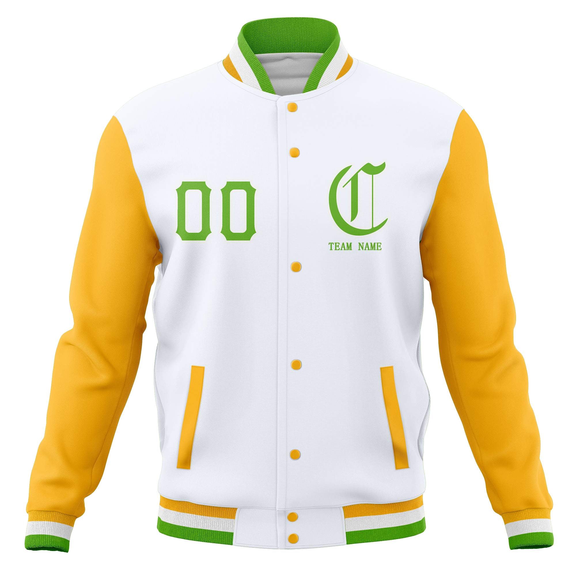 Custom Full-Snap Varsity Bomber Baseball Jackets Stitched Name Number