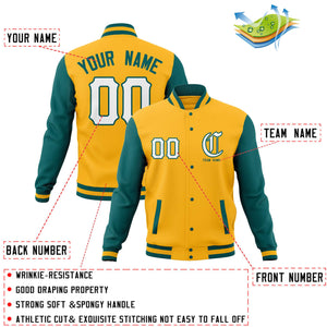 Custom Full-Snap Varsity Bomber Baseball Jackets Personalized Coats