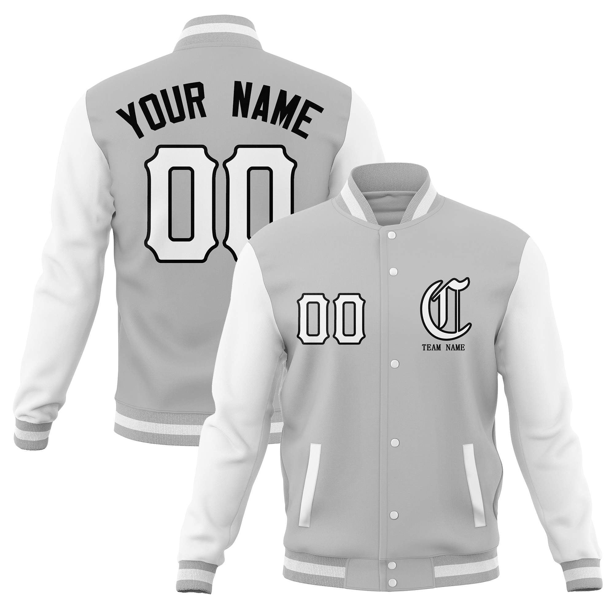 Custom Full-Snap Varsity Bomber Baseball Jackets Stitched Name Number