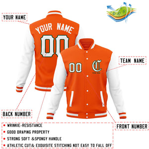 Custom Full-Snap Varsity Letterman Baseball Jackets Personalized Cotton Blend Coats