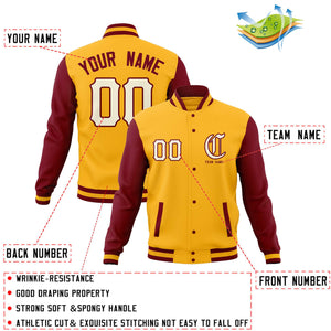 Custom Full-Snap Varsity Bomber Baseball Jackets Personalized Coats