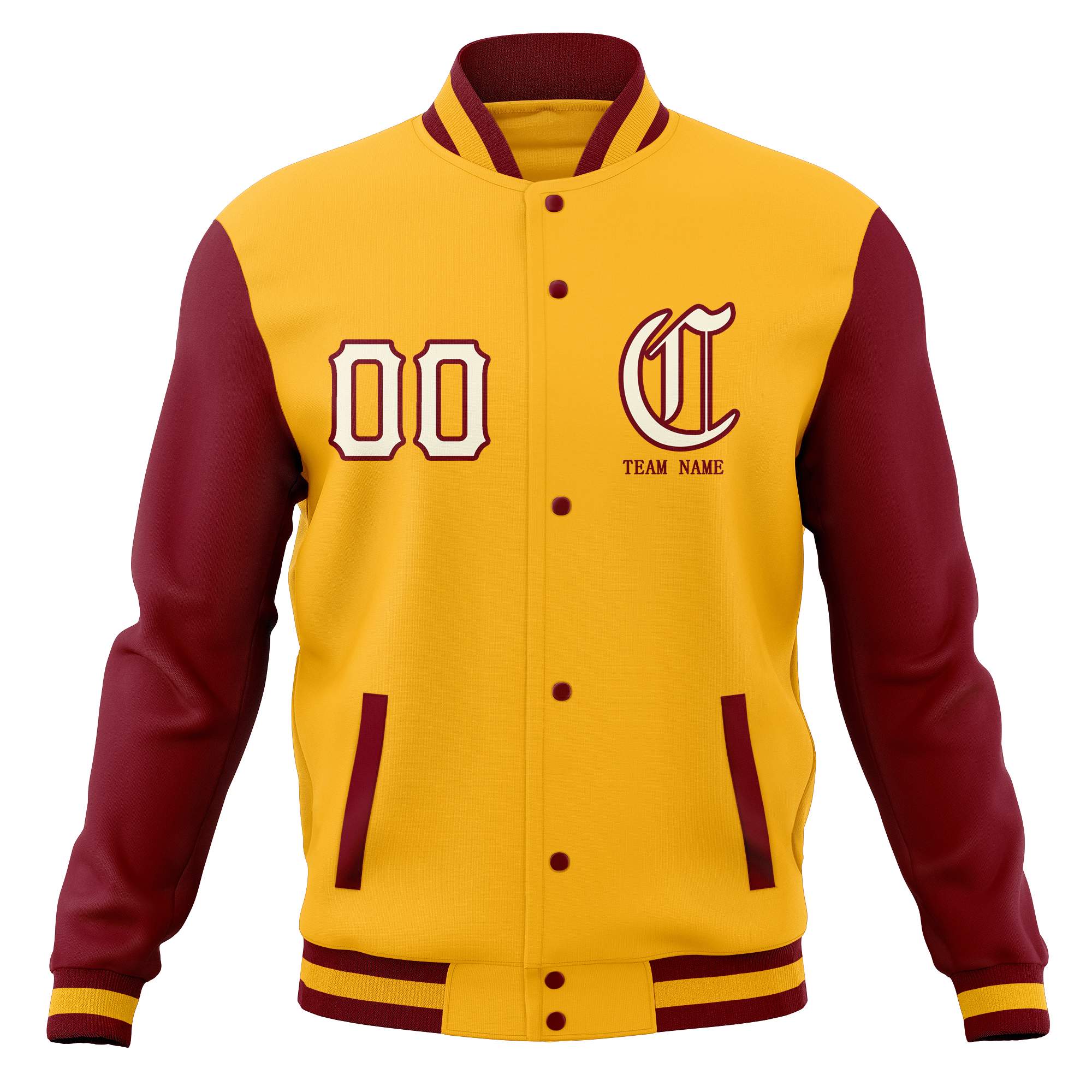 Vestes de baseball Bomber Varsity personnalisées à bouton-pression complètes, manteaux personnalisés