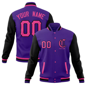 Custom Full-Snap Varsity Bomber Baseball Jackets Personalized Coats Stitched Name Number