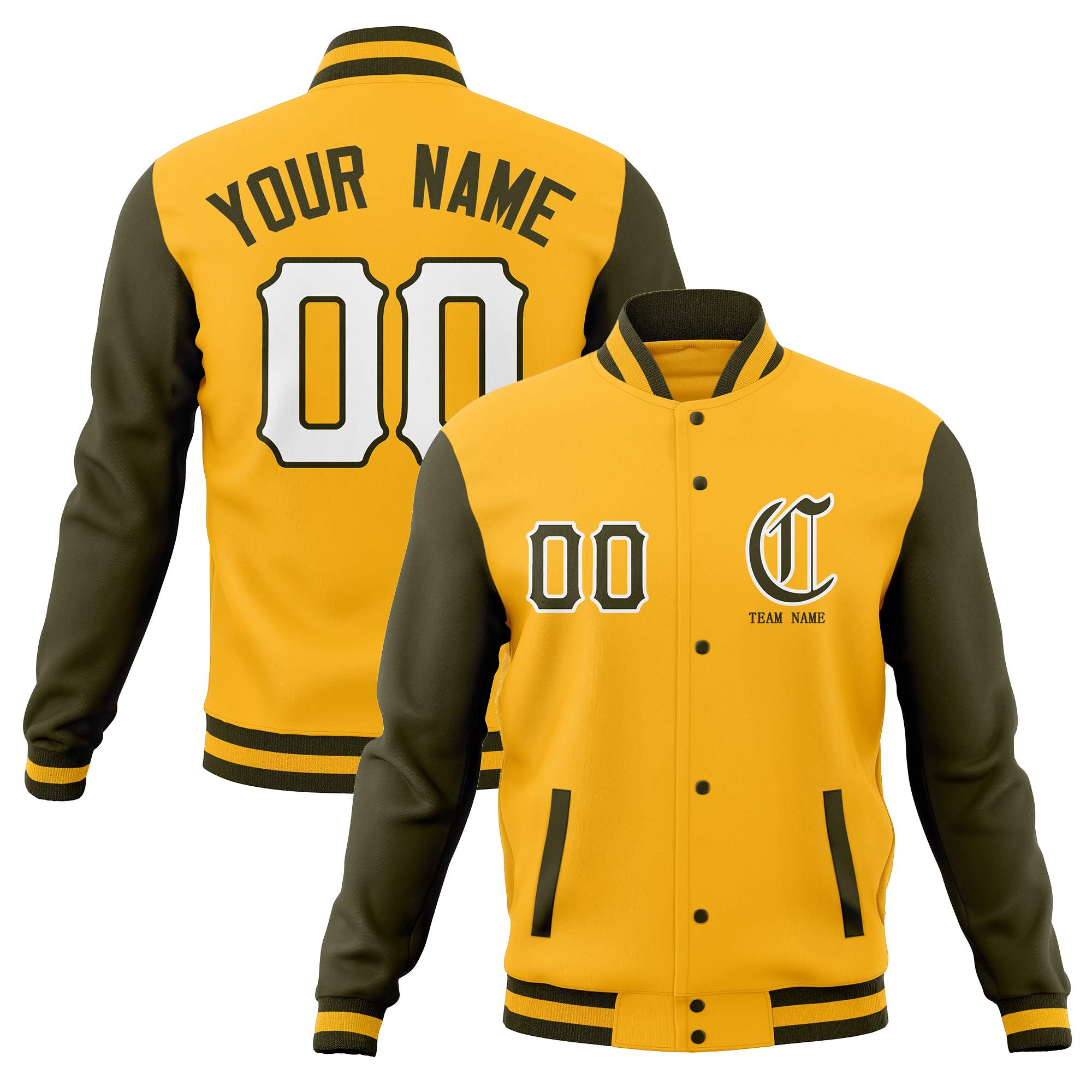 Custom Full-Snap Varsity Letterman Jackets Personalized Baseball Coats