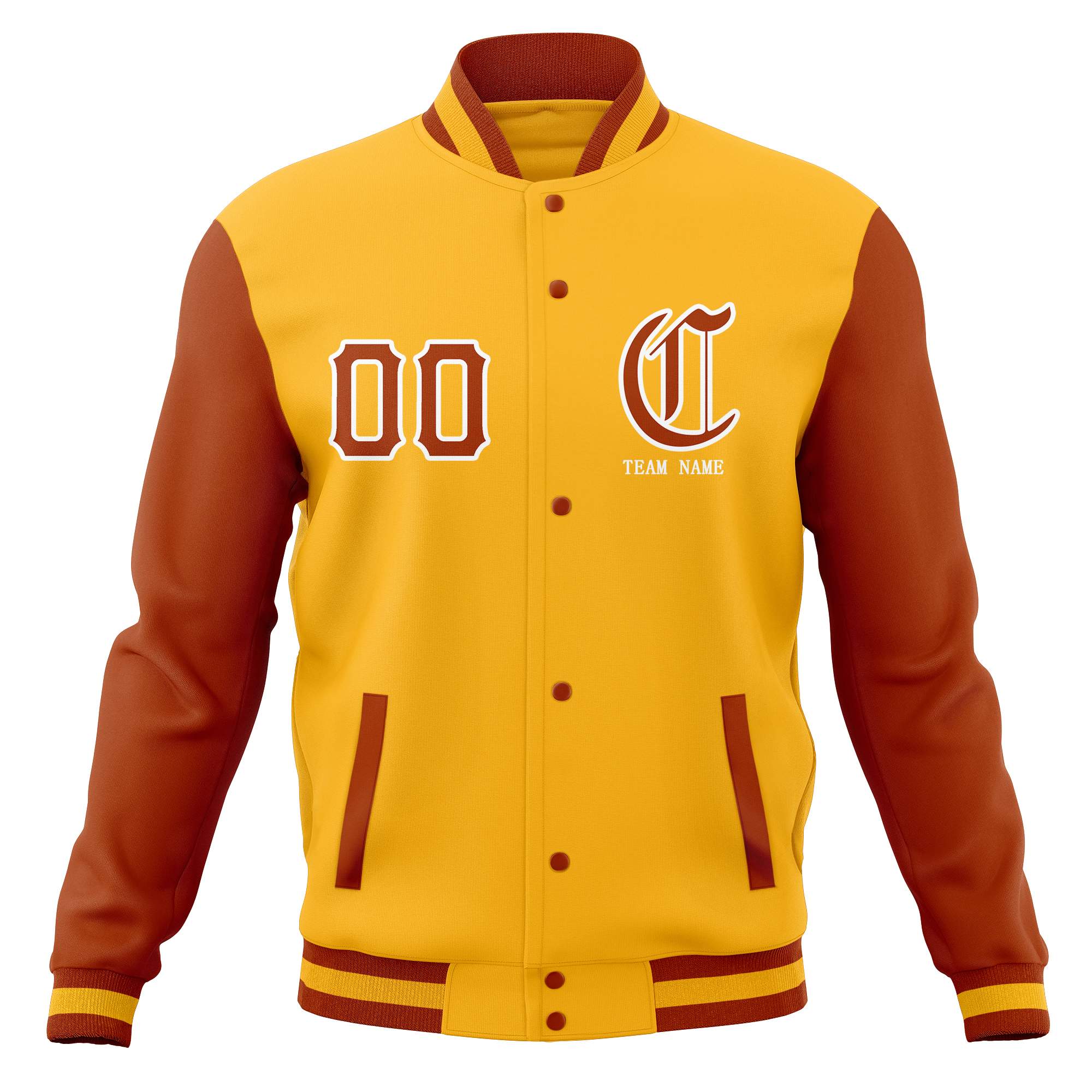 Custom Full-Snap Varsity Letterman Baseball Jackets Personalized Cotton Blend Coats